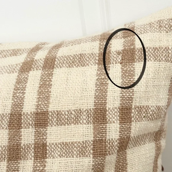 Studio McGee Threshold Cream & Tan Plaid Oversized Throw Pillow - Picture 6 of 16